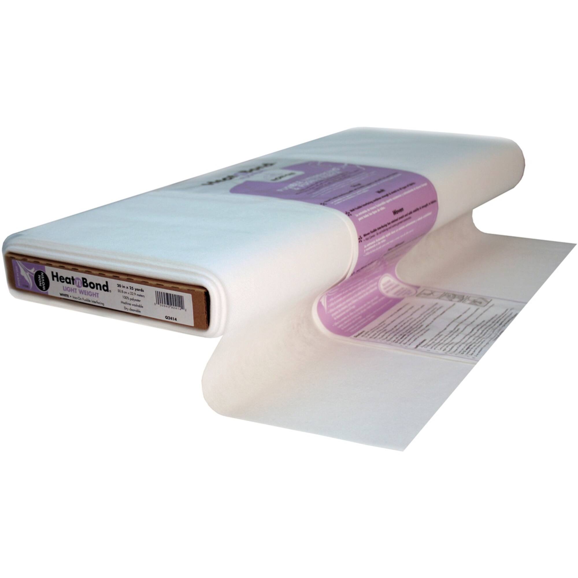 HeatnBond Non-Woven Light Weight White Fusible Interfacing, 25yd.